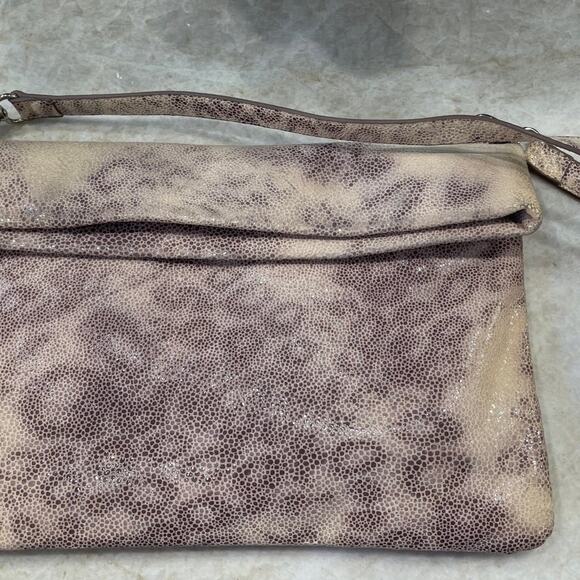 Kate Landry leather shoulder bag/clutch cheetah - Picture 5 of 10